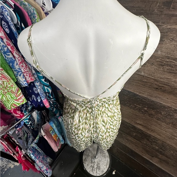 Francesca's Collections Sage Green Cream Romper - Picture 7 of 14